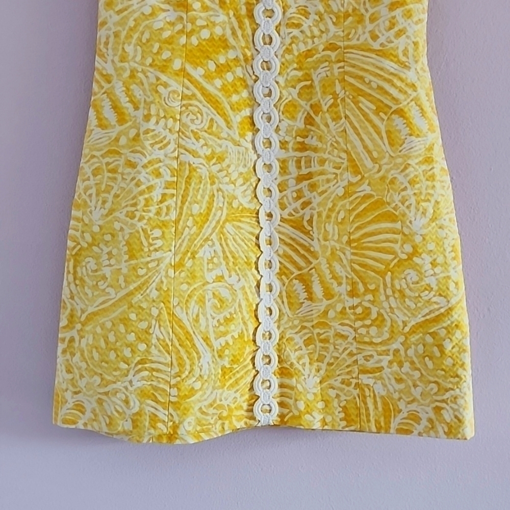 Lilly Pulitzer Macfarlane Lace Detail Shift in Sunglow Yellow Sleeveless Dress - Picture 5 of 14